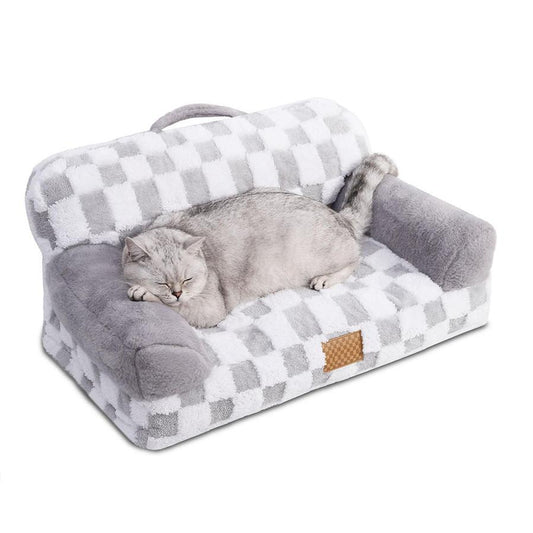 JMT-672714 Luxury Solid Color Jacquard Pattern Removable Fur Cover Machine Washable Pet Bed