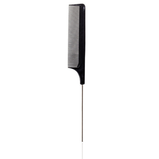 JMT-694346 Precision Tail Comb with Close Teeth - Black Plastic Design