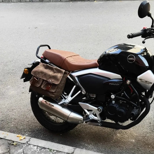 JMT-695498 Large Capacity Motorcycle Side Bag Thickened Canvas Luggage with Zipper Closure