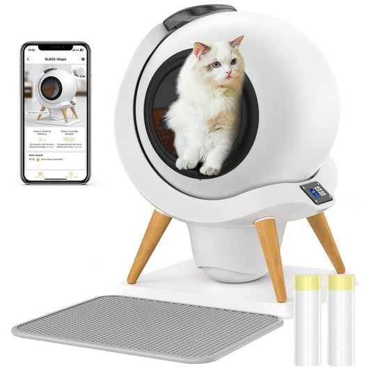 JMT-695498 Smart Automatic Cat Litter Box with WiFi Connectivity and Ultra-quiet Self-Cleaning Feature