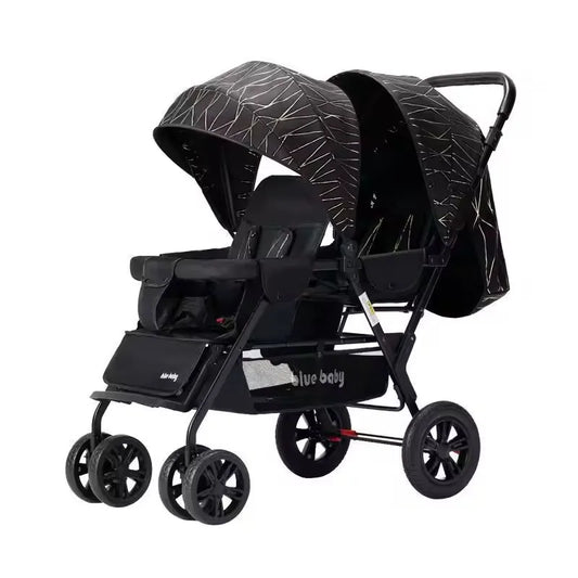 JMT-696266 Lightweight Folding Twin Baby Stroller with Adjustable Seating Options for Infants and Toddlers