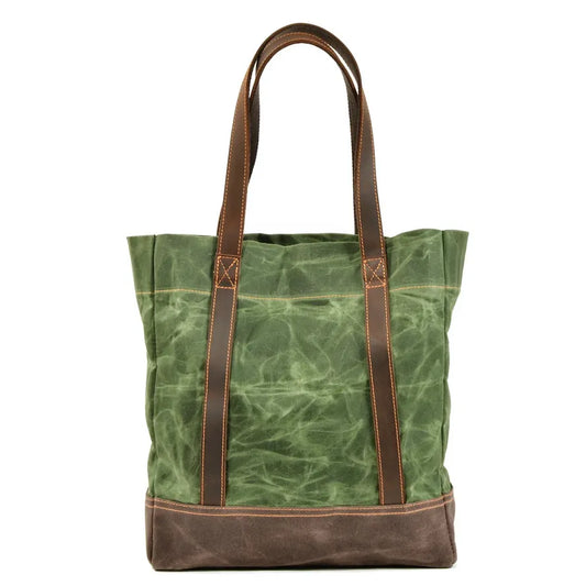 JMT-708170 Vintage Waxed Canvas Leather Shoulder Bag in Green, Grey, and Black - Eco-Friendly Daily Use Armpit Bag