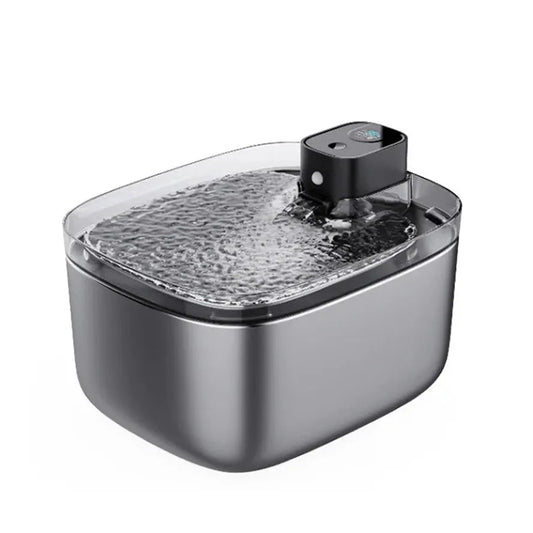 JMT-710154 Wireless Stainless Steel Cat Water Fountain with LCD Display - 5.5L Pet Dispenser