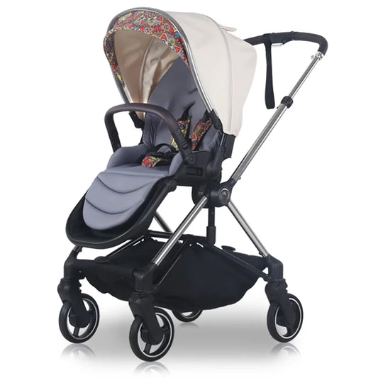 JMT-711946 Folding Baby Stroller with Aluminium Frame and 360-Degree Wheels for Newborns - Two-Way Carriage