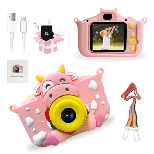 JMT-712458 Children's Cartoon Digital Camera with HD Photo and Video Features, Fun Games, and Customizable Stickers