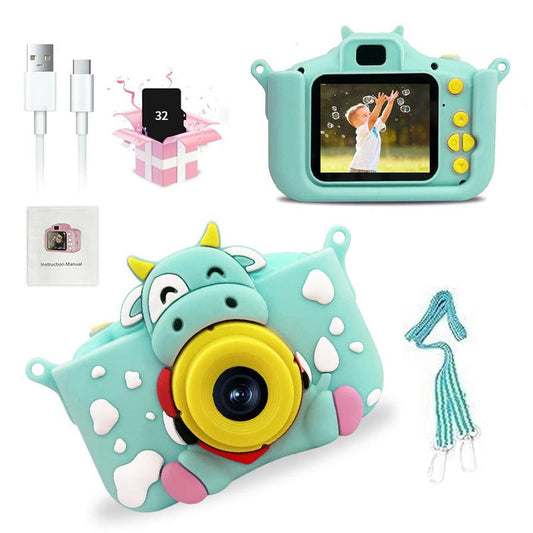 JMT-712458 Children's Cartoon Digital Camera with HD Photo and Video Features, Fun Games, and Customizable Stickers