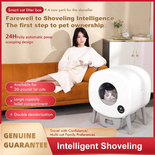 JMT-712458 Smart App-Controlled Automatic Self-Cleaning Cat Litter Box with Electronic Functionality