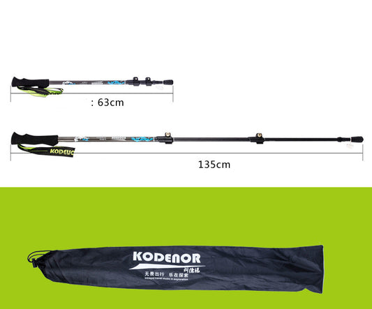 JMT-721866 Lightweight Carbon Fiber Folding Trekking Pole with Three-Section Telescopic Design