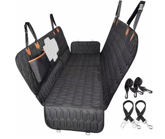 JMT-741258 Three-in-One Machine Washable Travel Car Mat for Cats and Dogs, Black Cloth Seat Cushion, 137*149 cm