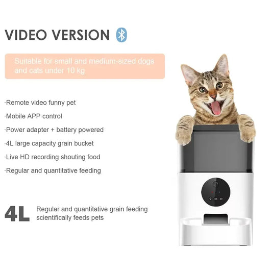 JMT-747530 Smart Wi-Fi Pet Feeder with Camera and App Control for Timed Meal Dispensing