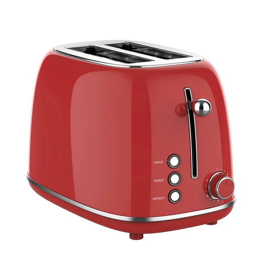 JMT-753418 Extra Wide Slot 2-Slice Toaster with Reheat, Defrost, Cancel Functions and 6 Browning Settings, Retro Design