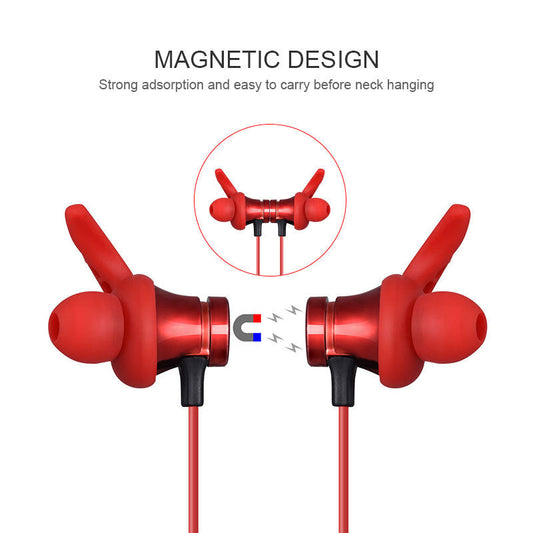 JMT-754570 Magnetic Wireless Sports Bluetooth Headset with Stereo Sound and Call Function