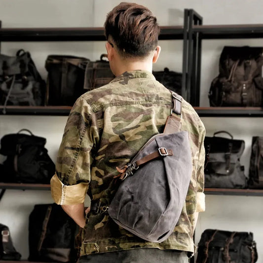 JMT-762698 Waterproof Canvas Messenger Shoulder Bag for Men