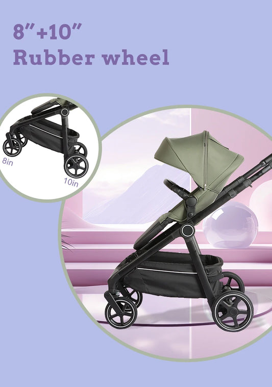 JMT-777610 Lightweight Twin Baby Stroller 3 in 1 for Newborns to 3 Years - Versatile Jogger and Double Seat Design