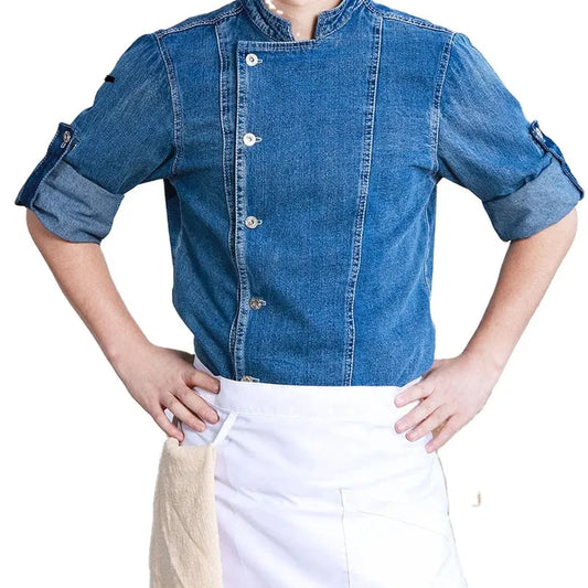 JMT-781962 Men's Summer Chef Overalls with Printed Logo for Restaurant Use - Long Sleeves, Eco-Friendly Materials, Various Colours Available