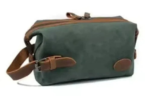 JMT-784266 Waterproof Canvas Travel Toiletry Bag for Men - Retro Style with Zipper Closure