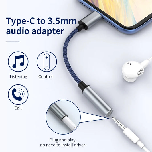 JMT-793098 USB-C to 3.5mm Headphone Jack Adapter for Samsung S20 and Note 10 Audio Connection