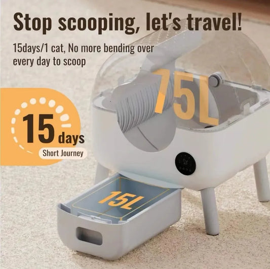 JMT-794954 Extra Large Intelligent Self-Cleaning Litter Box with App Control for Multiple Cats