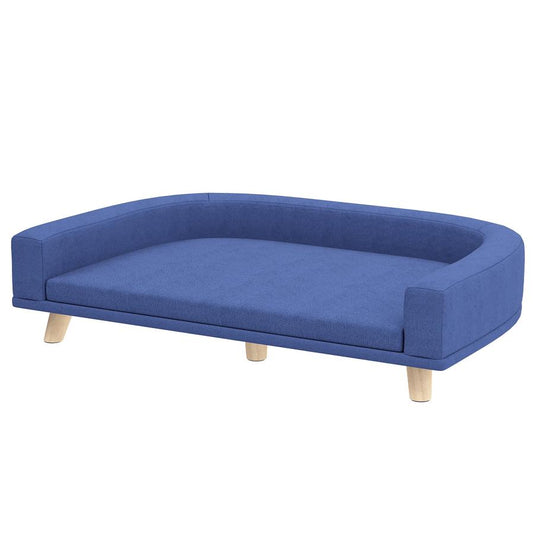 JMT-803786 Large Dog and Cat Sofa Bed with Washable Cushion, Elevated Design, Blue Color