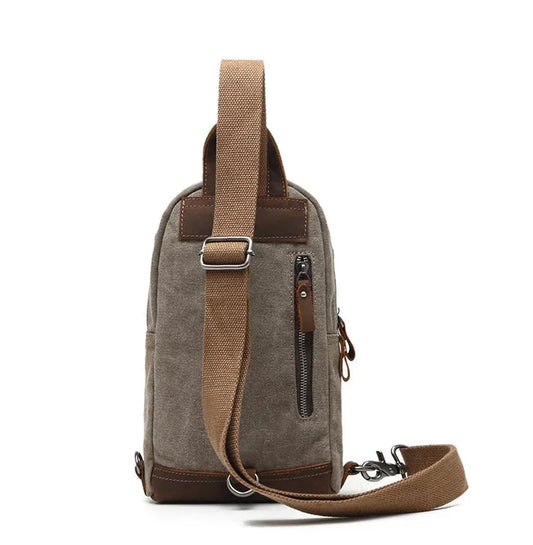JMT-828234 Retro Men's Multifunctional Canvas Messenger Bag - Durable Waxed Cotton with Leather Accents, Waterproof Design, Large Capacity