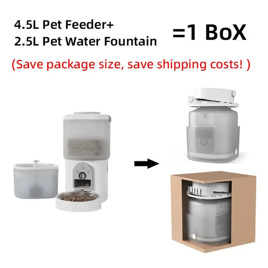 JMT-828874 Automatic 2-in-1 Pet Water Dispenser and Food Feeder with Camera and Microchip Technology
