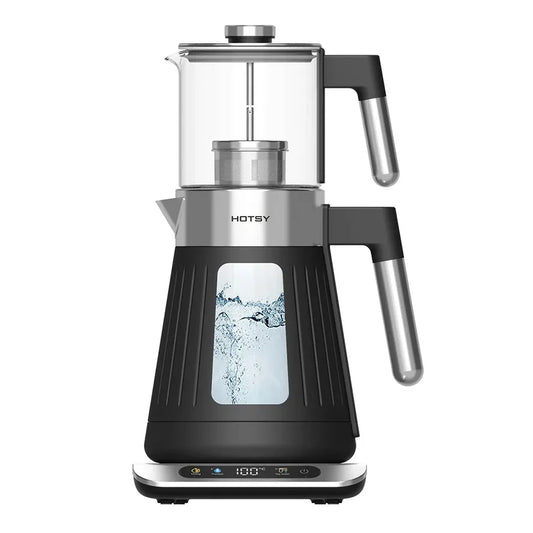 JMT-837514 Electric Double Samovar Kettle Set - 1.6L & 0.8L Glass Teapot for Fast Water Boiling