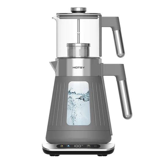 JMT-837514 Electric Double Samovar Kettle Set - 1.6L & 0.8L Glass Teapot for Fast Water Boiling