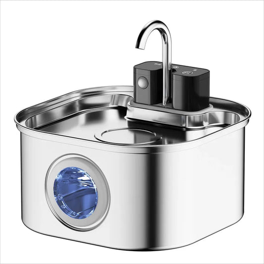 JMT-840074 Portable 4200mAh Stainless Steel Wireless Pet Water Fountain 3.2L Automatic Dispenser for Dogs and Cats