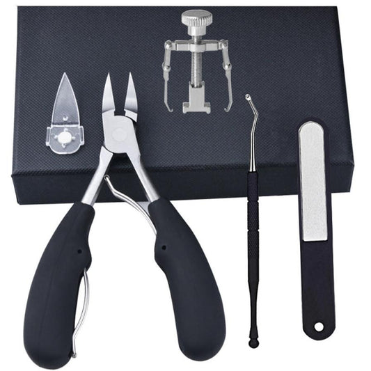 JMT-848906 5-Piece Stainless Steel Nail and Pedicure Tool Set with ABS Rubber Handles