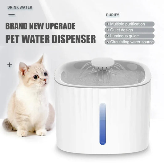 JMT-857034 3L Cat and Dog Water Fountain with Low Water Shut Off and Triple Filtration System