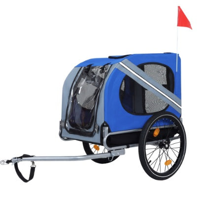 JMT-857674 Large Folding Bike Trailer for Dogs - 120LB Capacity All-Terrain Pet Carrier with Durable Steel Frame, Perfect for Cycling, Jogging, and Camping Activities