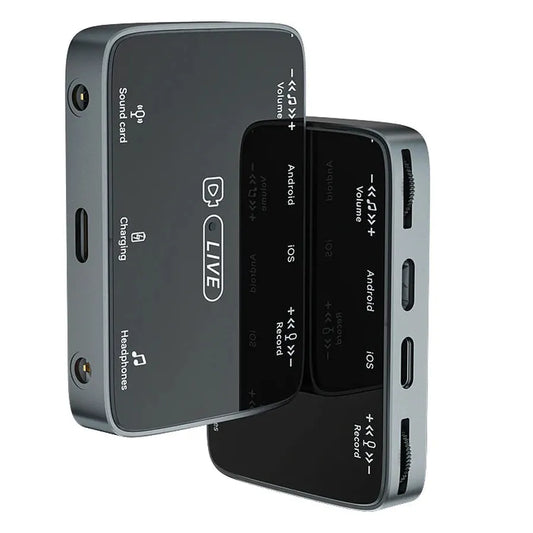 JMT-858634 3-in-1 Stereo Live Sound Card Adapter for iPhone and Android with 3.5mm Audio and Microphone Input