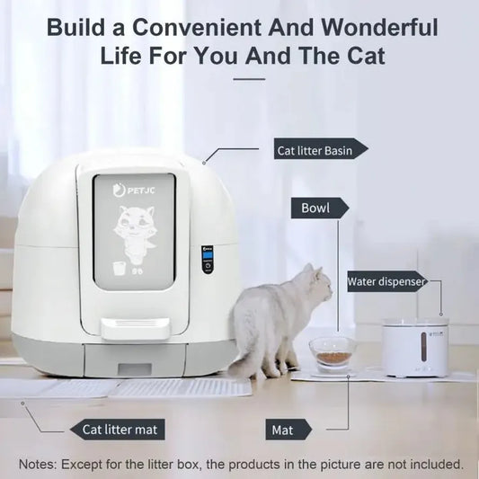 JMT-860490 Automatic Self-Cleaning Cat Litter Box with Front Entry and Gravity Sensor Function