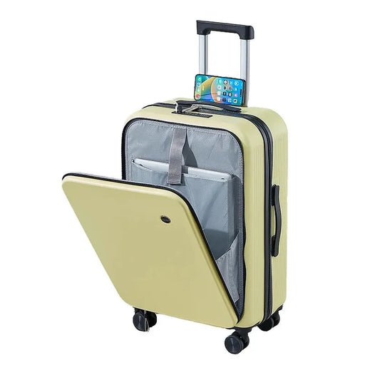 JMT-861002 Durable Rolling Suitcase for Travel with USB Charger and Cup Holder for Girls