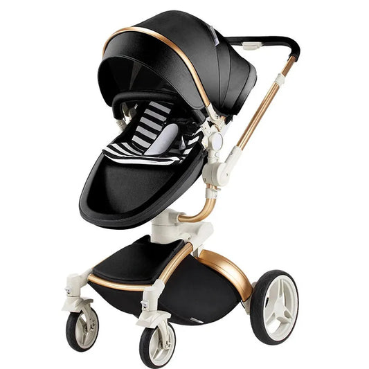 JMT-872650 Luxury Adjustable Baby Stroller with Reversible Seat and Multi-Angle Rotation