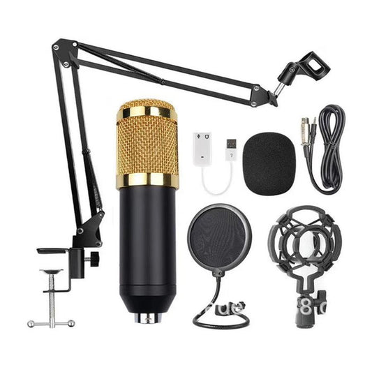 JMT-877258 BM-800 Condenser Microphone Set with USB Sound Card and Accessories for Home, Studio, KTV, and Videos