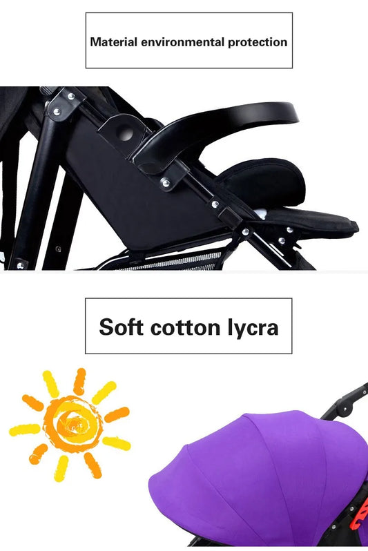 JMT-884938 Twin Baby Stroller with Adjustable Recline and Removable Canopy