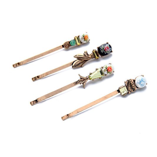 JMT-890954 Personalized Floral Alloy Hairpin - 7cm Decorative Accessory