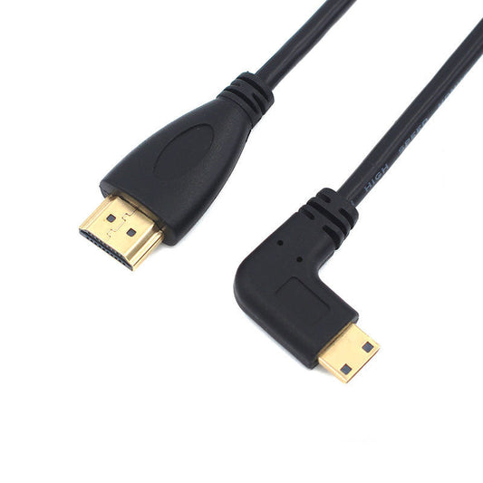 JMT-897354 90-Degree HDMI Male to Male Connector - Gold-Plated for 1080P HD Video and Audio Transmission