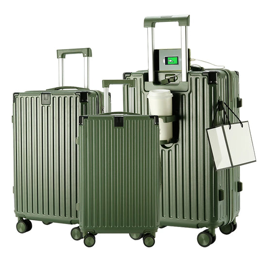 JMT-904138 Custom Lightweight 3-Piece Travel Luggage Set with Wheels and USB Port Lock