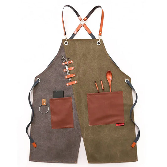 JMT-913034 Eco-Friendly Canvas Cowboy Apron with Custom Logo Options for Gardening, Barista, and Waitress Use
