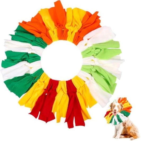 JMT-924170 Rainbow Polar Fleece Flying Disc Toy for Interactive Dog Play and Snuffle Enrichment