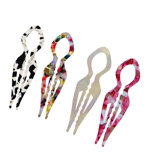 JMT-945290 Elegant Non-slip U-shaped Hairpin in Various Colors and Prints