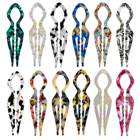 JMT-945290 Elegant Non-slip U-shaped Hairpin in Various Colors and Prints