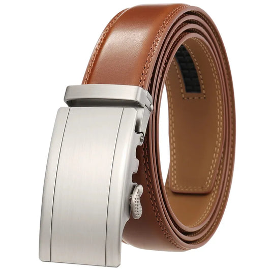 JMT-947658 Zinc Alloy Automatic Buckle Leather Belt for Men - Model LY25-1069-2