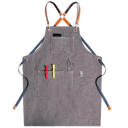 JMT-962762 Canvas Kitchen Apron with Custom Logo, Eco-Friendly Workwear for Hair Stylists and Art Painting