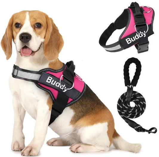 JMT-970954 Couple's Dog Chest Strap and Lead Rope Set in Durable Polyester