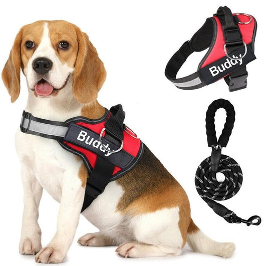 JMT-970954 Couple's Dog Chest Strap and Lead Rope Set in Durable Polyester