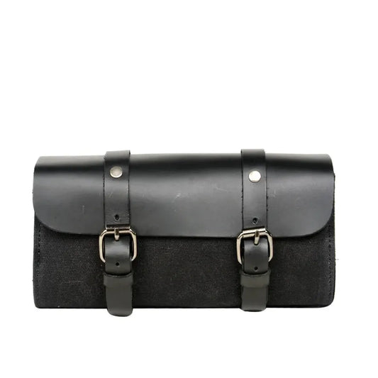 JMT-973450 Retro Oil Wax Canvas Motorcycle Shoulder Bag for Luggage and Side Storage