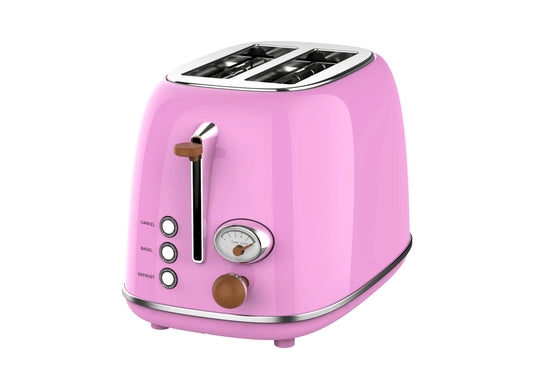 JMT-982794 Extra Wide Slot 2-Slice Toaster with 6 Level Browning, Reheat, Defrost, and Cancel Functions - Retro Design